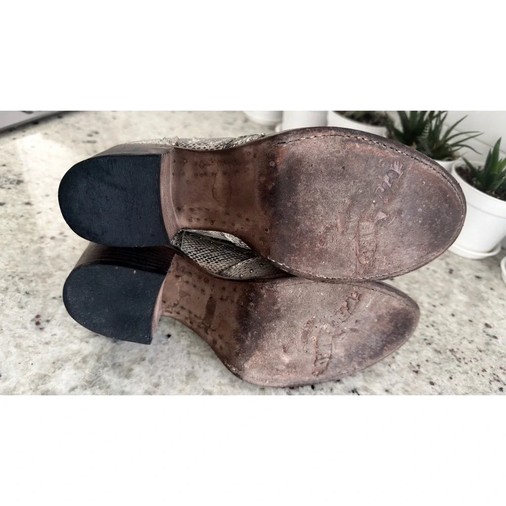 Freebird by Steven Felicity‎ Leather Snakeskin Studded Block Heel Shoes Size 8